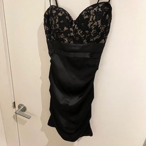 Black silk body-con dress